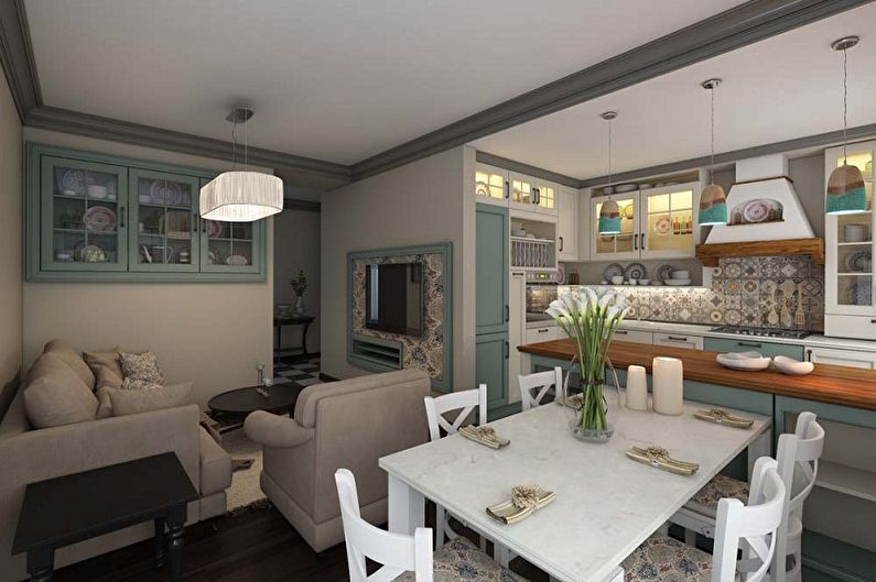 Návrh interiéru kuchyne v štýle provence - foto
