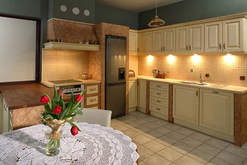 Návrh interiéru kuchyně ve stylu provence - foto