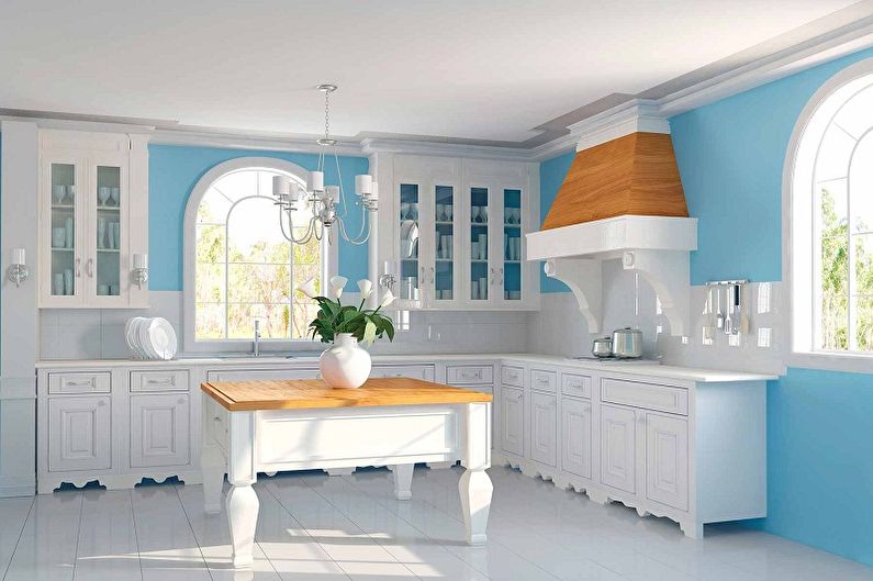 Diseño de interiores de cocina en estilo provenzal - foto