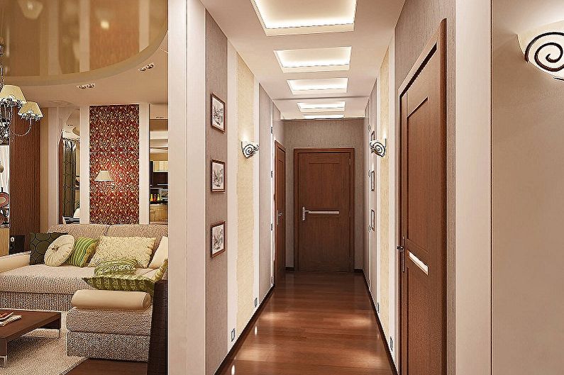 Lille hallway-design - belysning og indretning