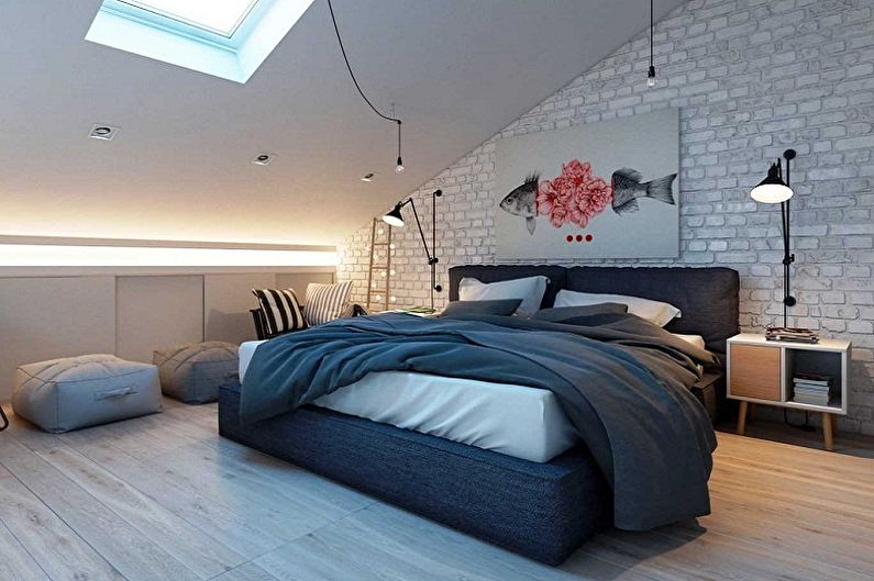 Design dormitor mansardă: 85 de idei foto