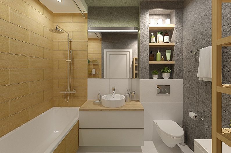 Kylpyhuoneen suunnittelu 6 neliömetriä (85 kuvaa)